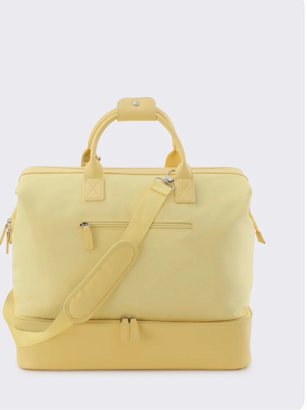 Nobl Cream butter Yellow Travel Duffel Bag with Adjustable Shoulder Strap